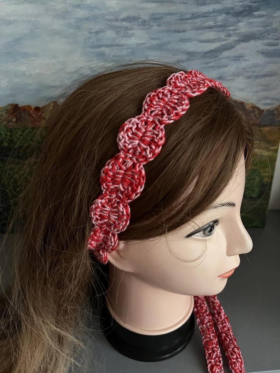 Bandeau Serre tête Headband Stirnband Hoofdband Venda 1m10 Rouge Rose Taille un – photo 2